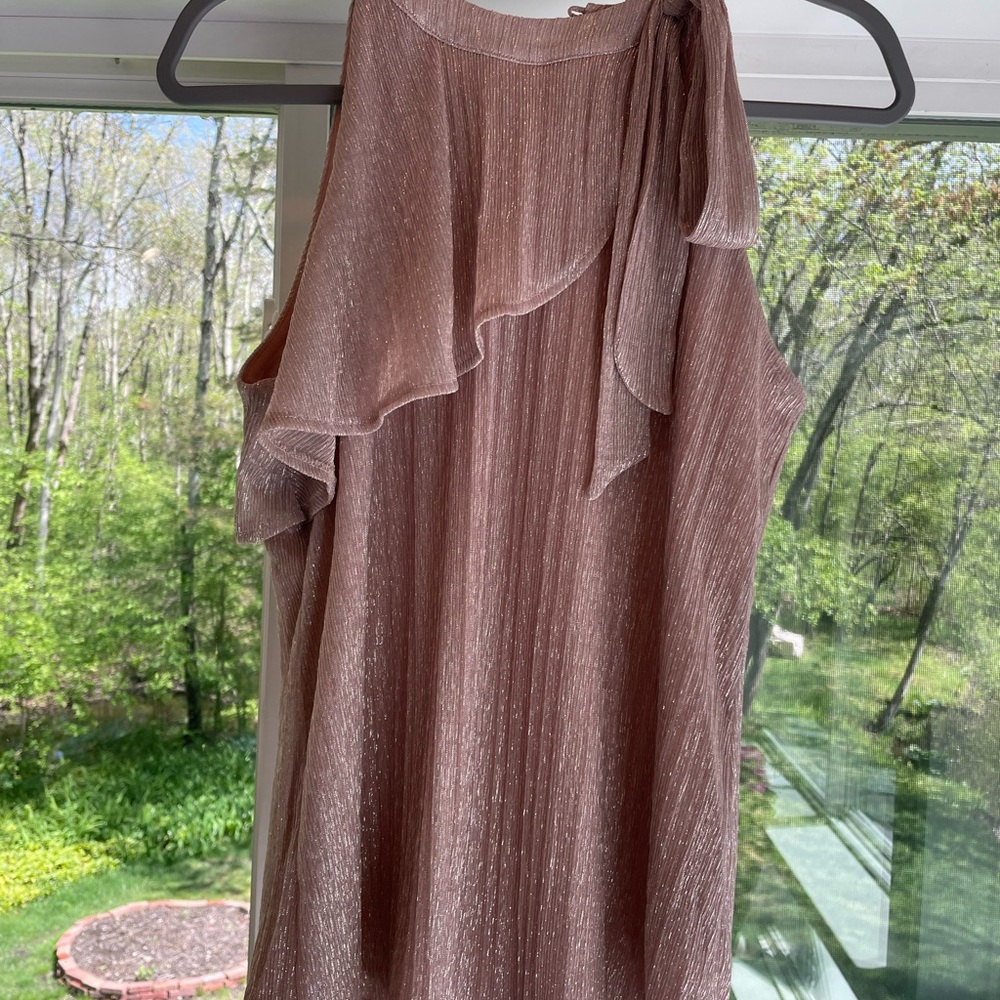 Nine West Pink Asymmetrical Ruffled One Shoulder Top